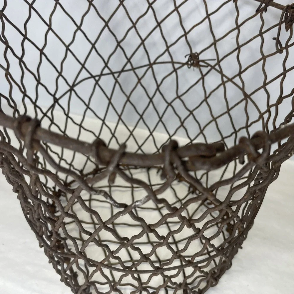 Vintage‎ American Industrial Wire Basket|Country Farmhouse Kitchen Decor